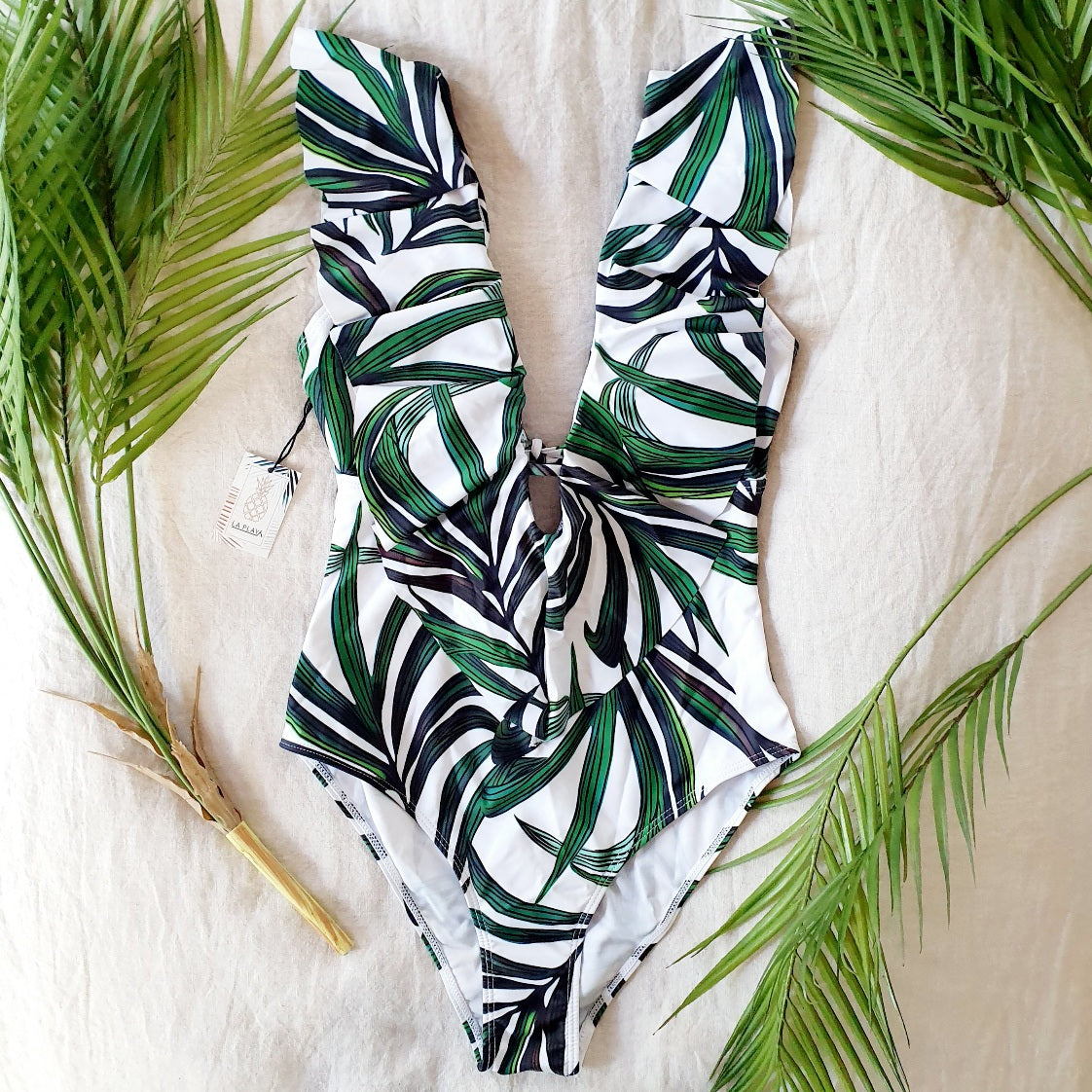 Swimwear white-green